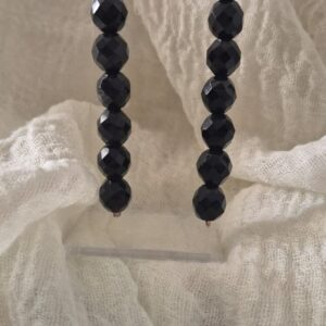 Elegant Silver and Black Pearl Earrings
