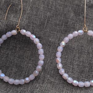 ✨  Hoop Earrings & Lilac Purple Crystal